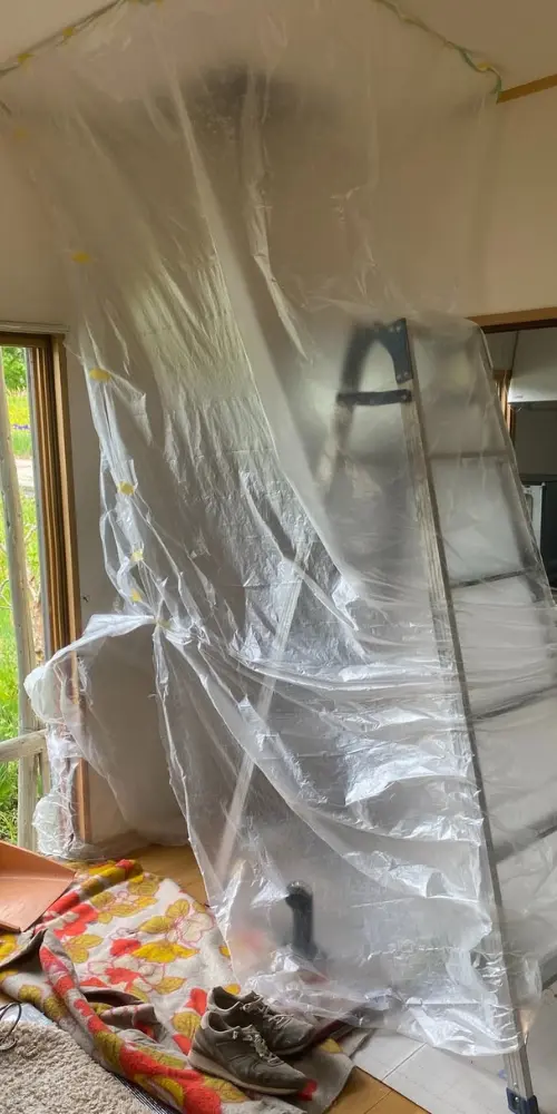 煙突施工の様子