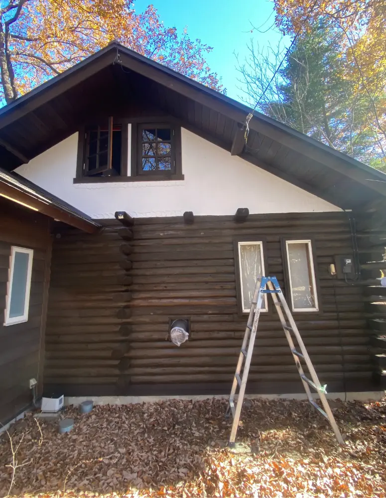 煙突施工の様子