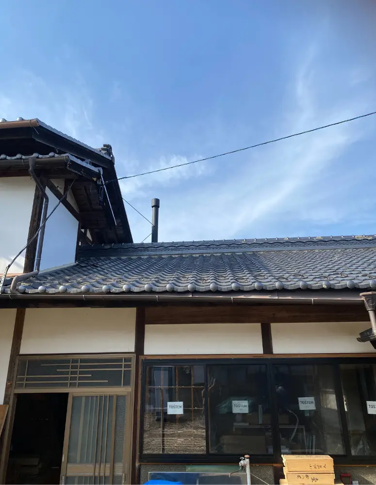 煙突施工の様子