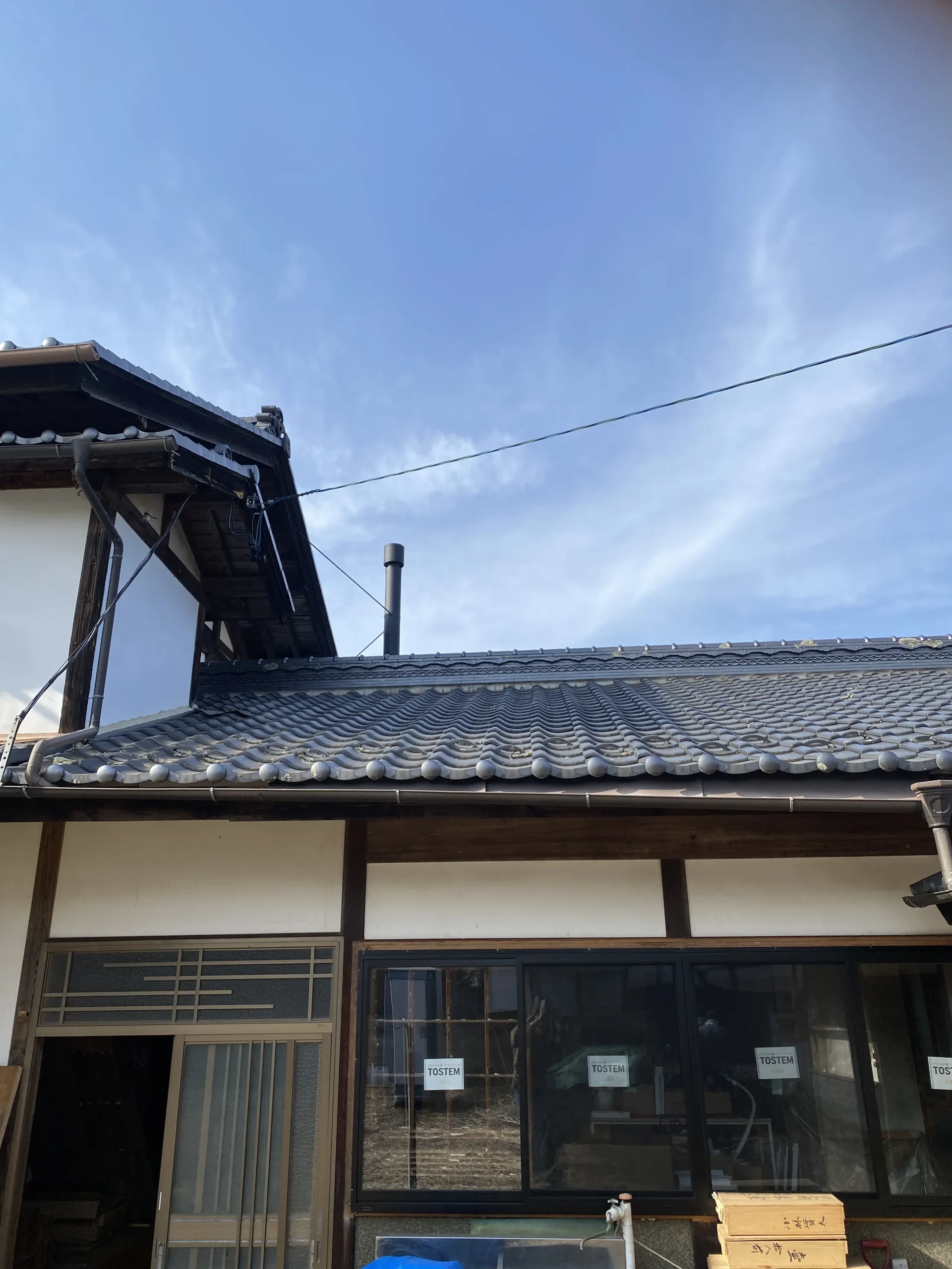 煙突施工の様子
