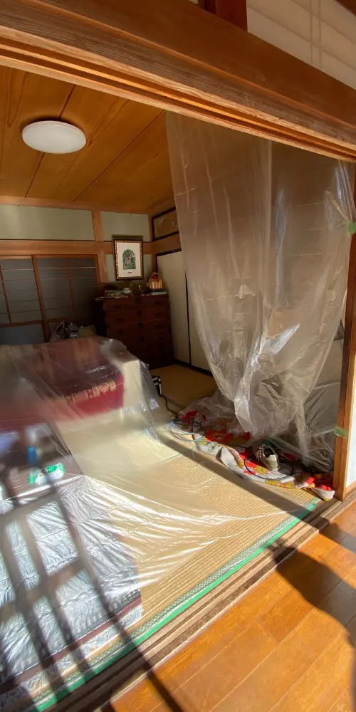 煙突施工の様子