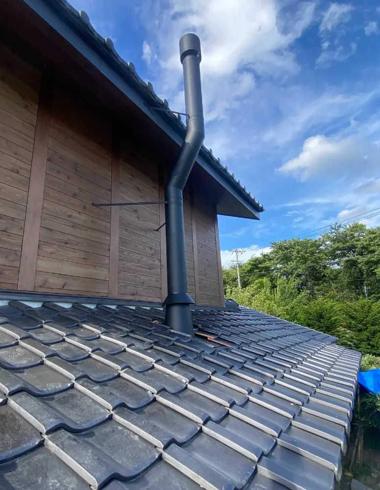 煙突施工の様子