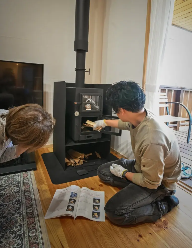 火入れの説明の様子