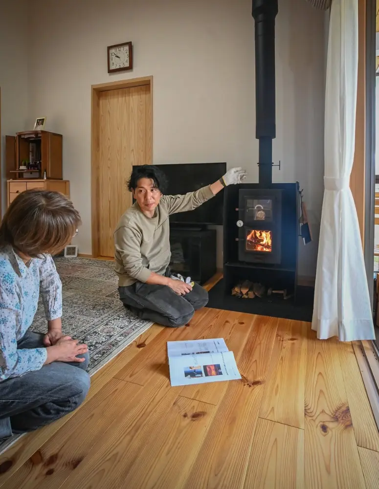 火入れの説明の様子