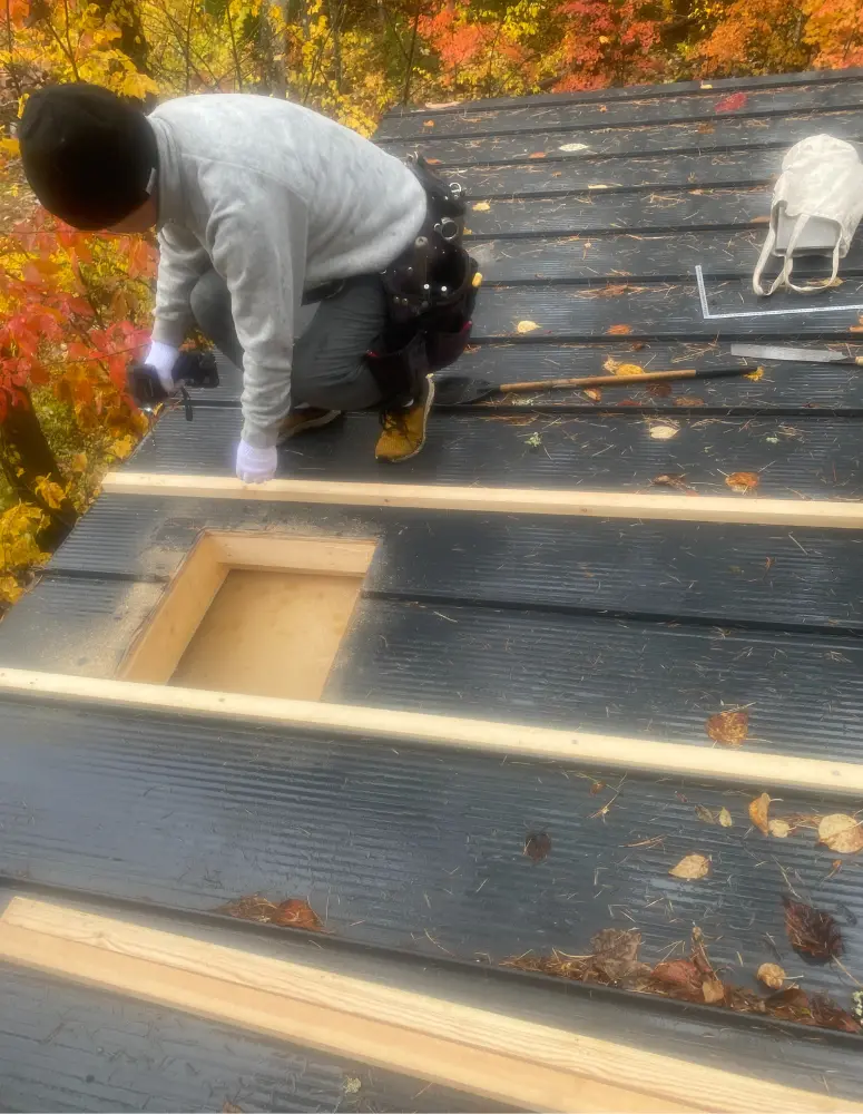 煙突施工の様子