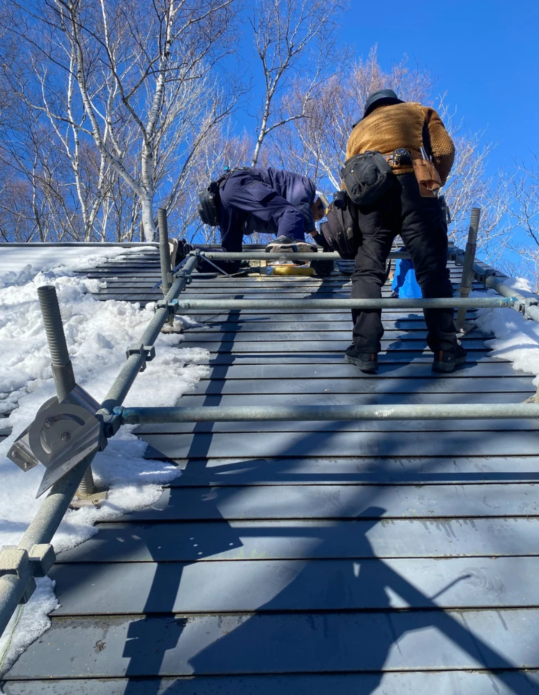 煙突施工の様子