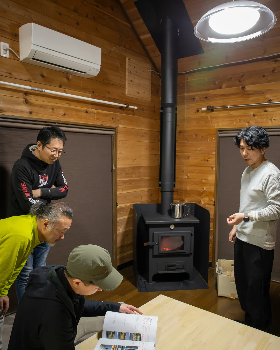 火入れ説明の様子